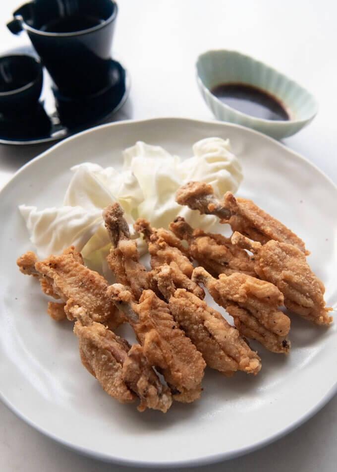 Chicken Wingettes Karaage with Garlic Soy Dipping Sauce